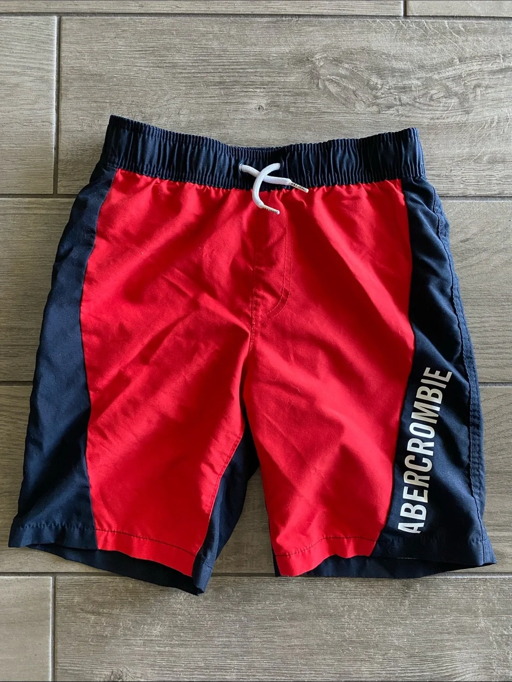 Abercrombie Kids Boys Swim Trucks - Red/White/Blue(Navy)